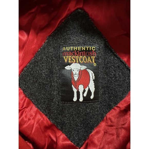 Authentic Mackintosh Vest‎ Coat Women's XL Gray Wool Red Lined Hooded  Jacket. - Picture 3 of 8